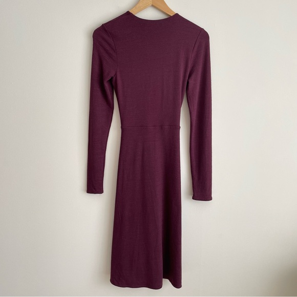 Aritzia Wilfred Free Paige Twist Front Longsleeve Dress in Cardamon NWT - Picture 6 of 15